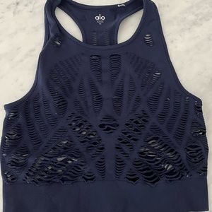 Alo Yoga Navy crop top medium